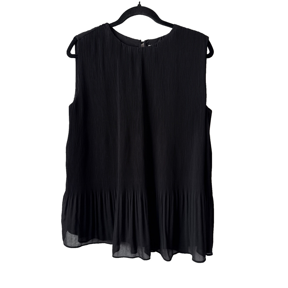H&M Women’s M‎ Whimsigoth Pleated Sleeveless Tunic Sheer Lined Blouse Boho Chic